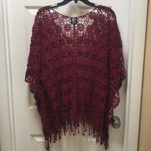 Burgundy lace top